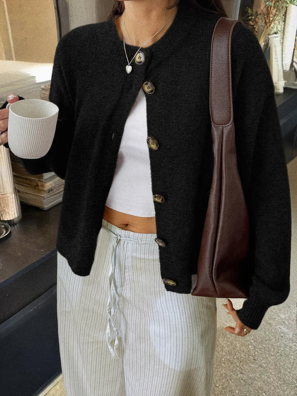 Modieuze dames gebreide cardigan