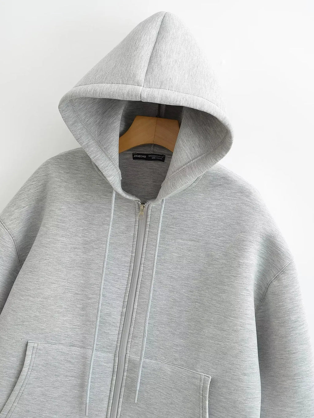 Oversized hoodiejas met rits - afbeelding 9