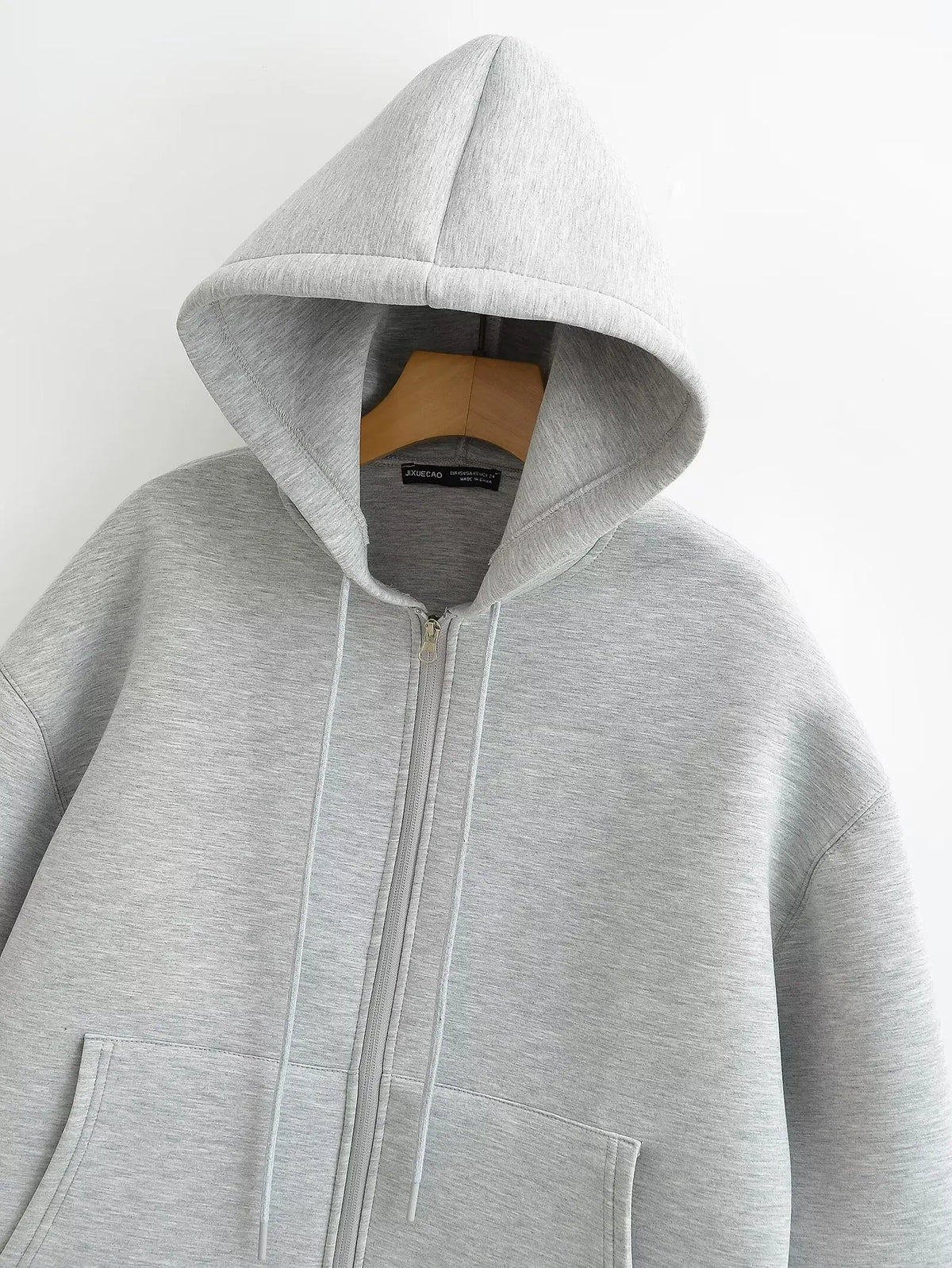 Oversized hoodiejas met rits - afbeelding 9