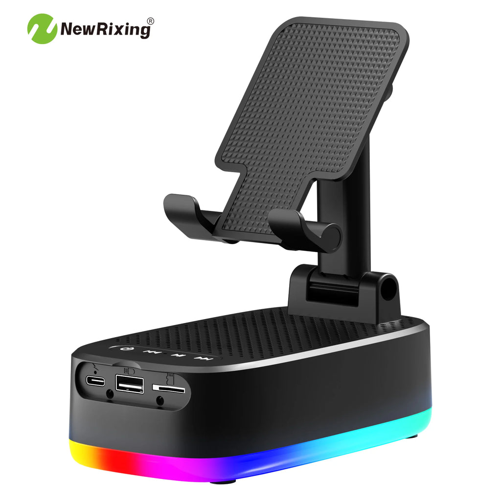 Telefoonhouder met 6W draadloze speaker, RGB-verlichting en ingebouwde powerbank