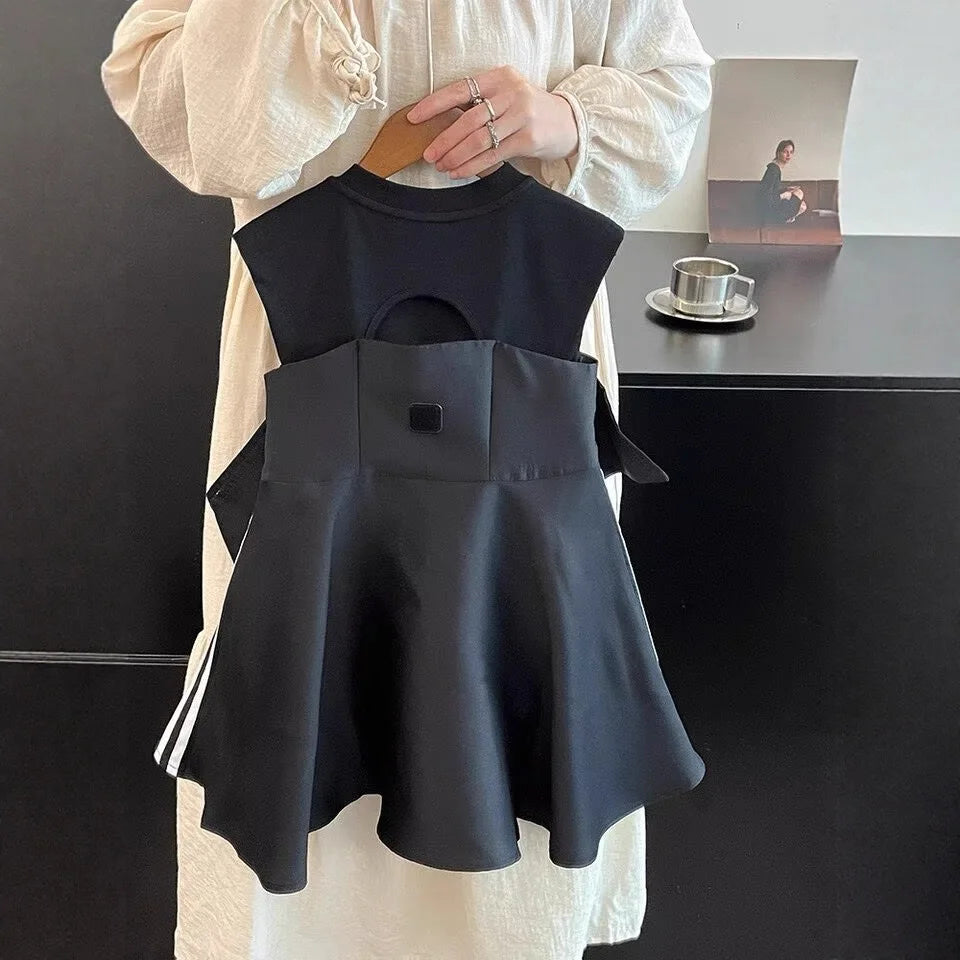 Vintage gestreepte zomerjurk