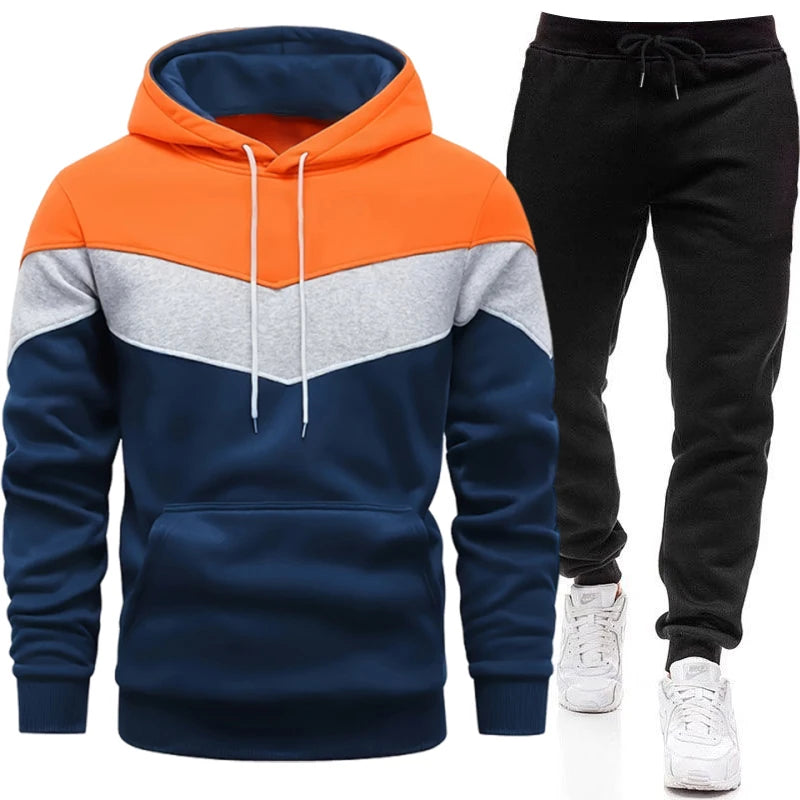 Driekleurig joggingpak met hoodie - afbeelding 19