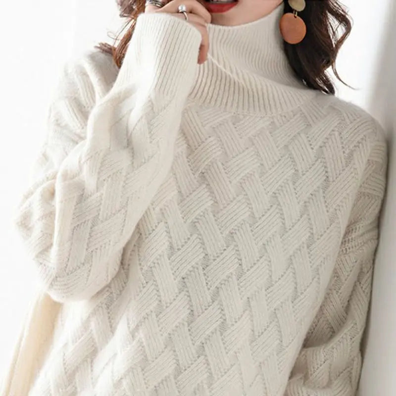 Oversized coltrui met vlechtpatroon - afbeelding 23