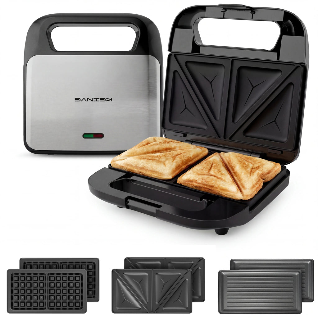 3-in-1 sandwichmaker, panini press en wafelijzer