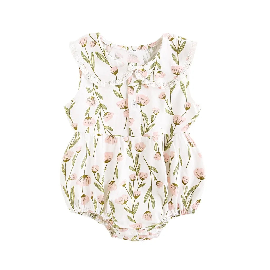 Babybodysuit met kant, mouwloos