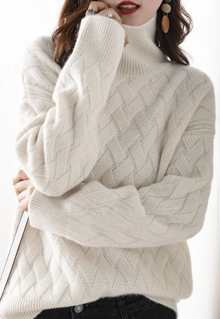 Oversized coltrui met vlechtpatroon - afbeelding 10