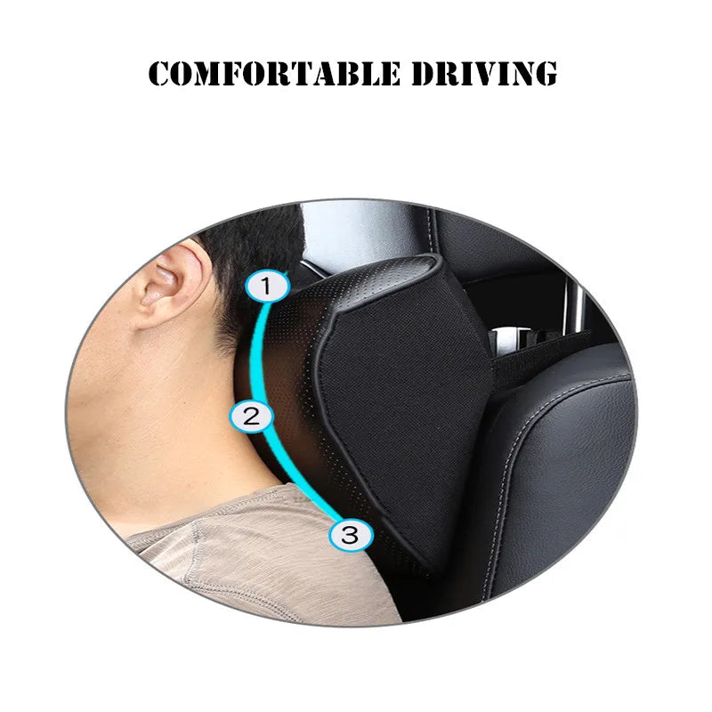 Leren nek- en rugkussenset voor in de auto