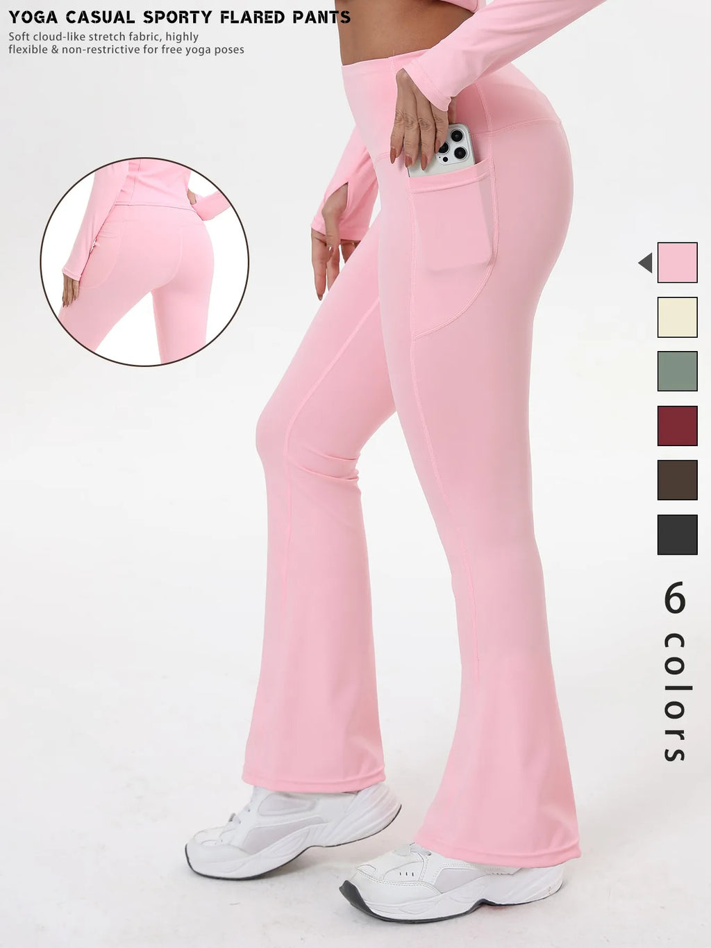 Bell-bottom yoga leggings voor dames