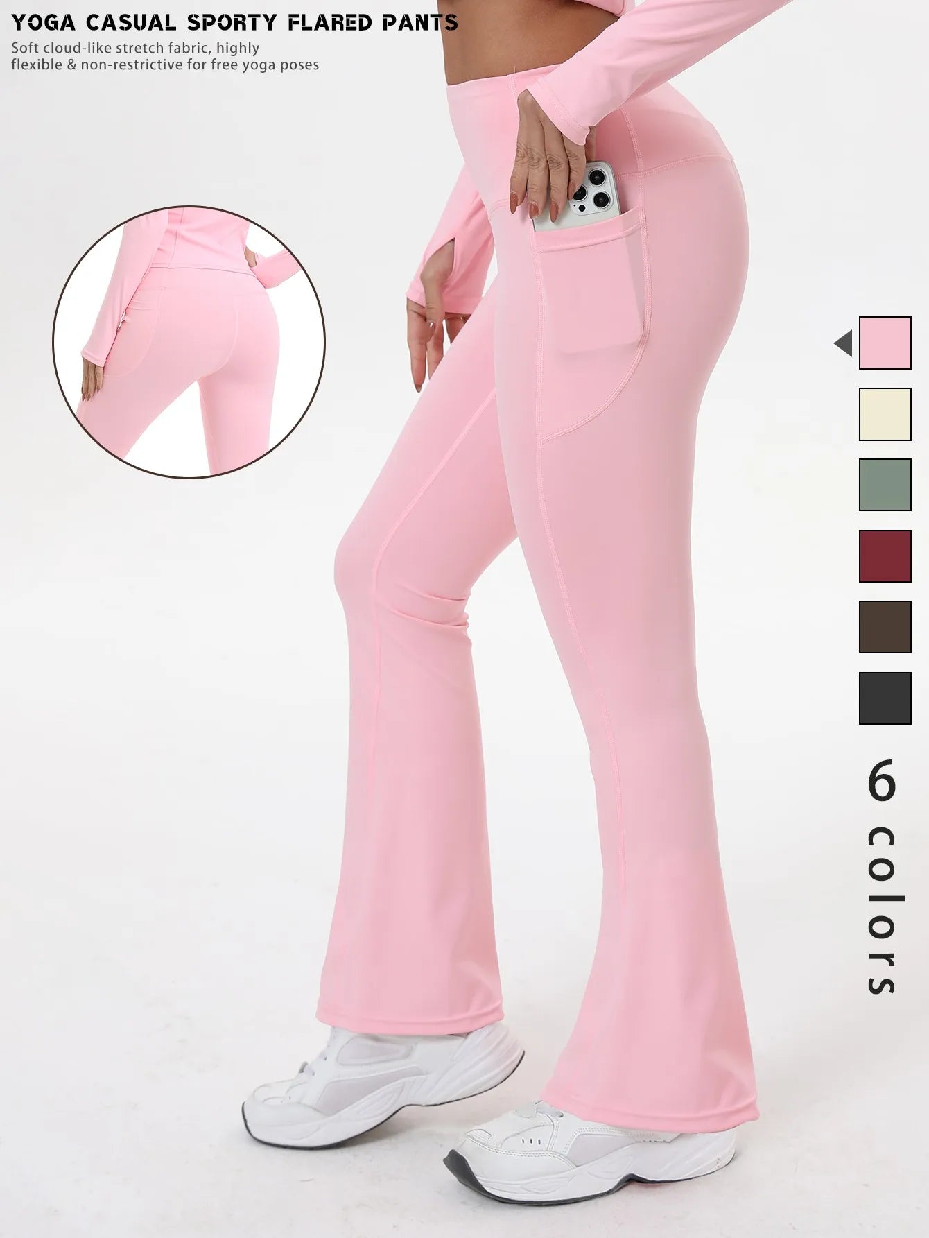 Bell-bottom yoga leggings voor dames