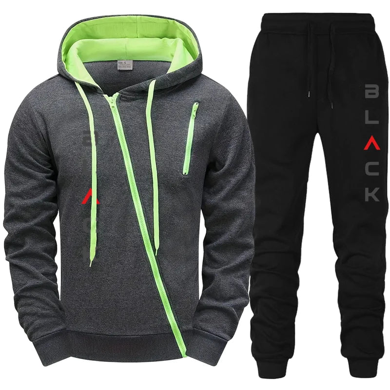Heren joggingpak met schuine rits - afbeelding 11