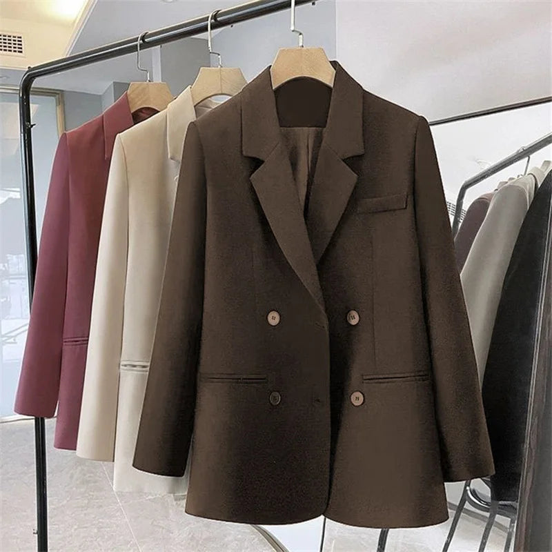 Dubbelrijige Blazer met Omslagkraag