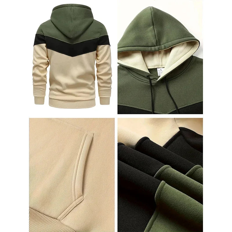 Driekleurig joggingpak met hoodie - afbeelding 2