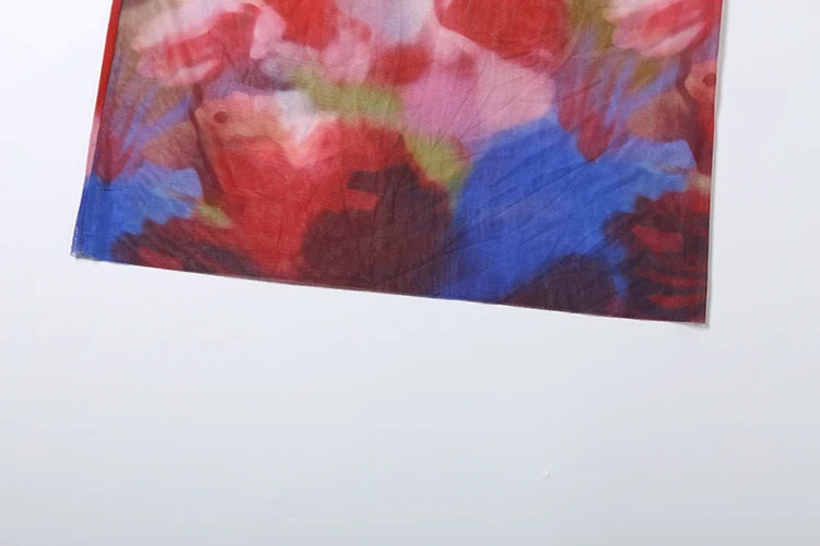 Mesh-maxi-jurk met print - afbeelding 11