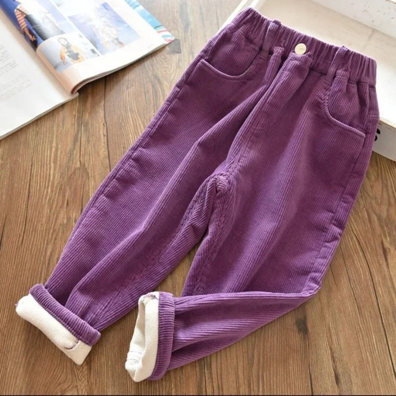 Gevoerde corduroy kinderbroek - afbeelding 3