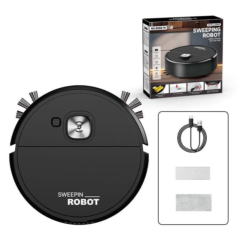 Mini robotstofzuiger, 3-in-1 (zuigen, vegen, dweilen)