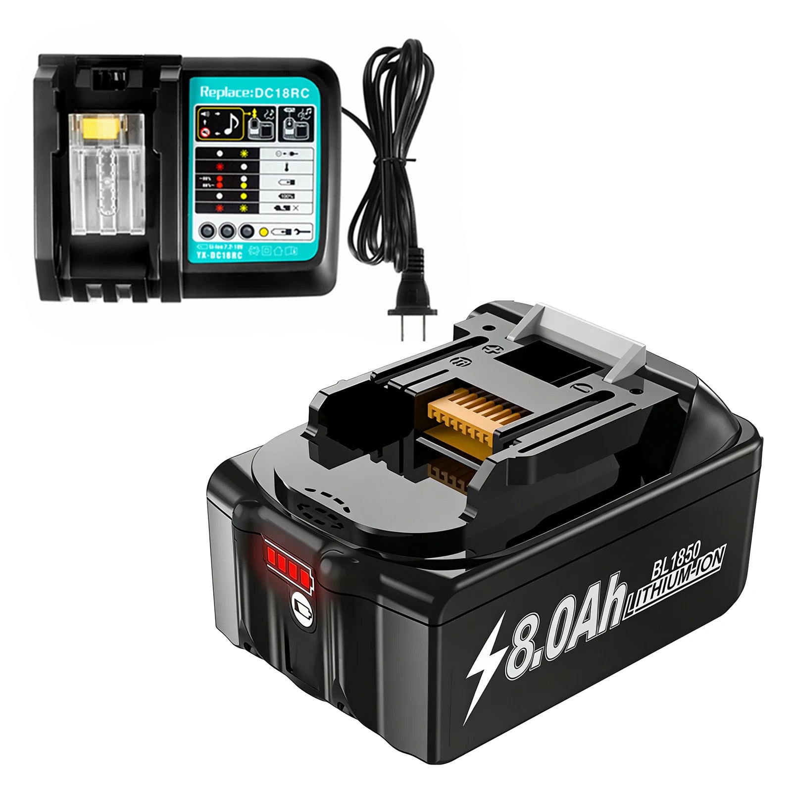 Vervangende Accu 8000mAh voor Makita 18V (met lader)