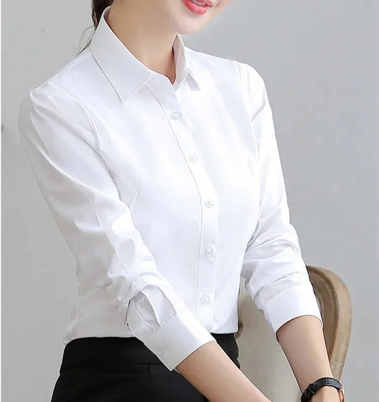Getailleerde witte blouse - afbeelding 3