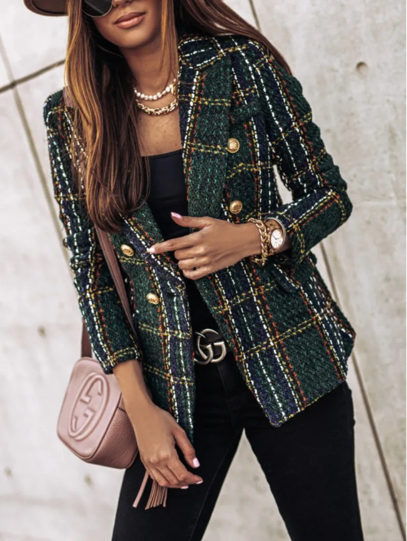 Geruite Dubbelrijige Blazer - afbeelding 6