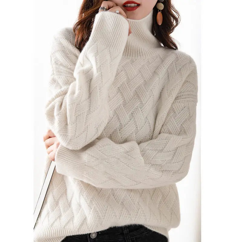Oversized coltrui met vlechtpatroon - afbeelding 8