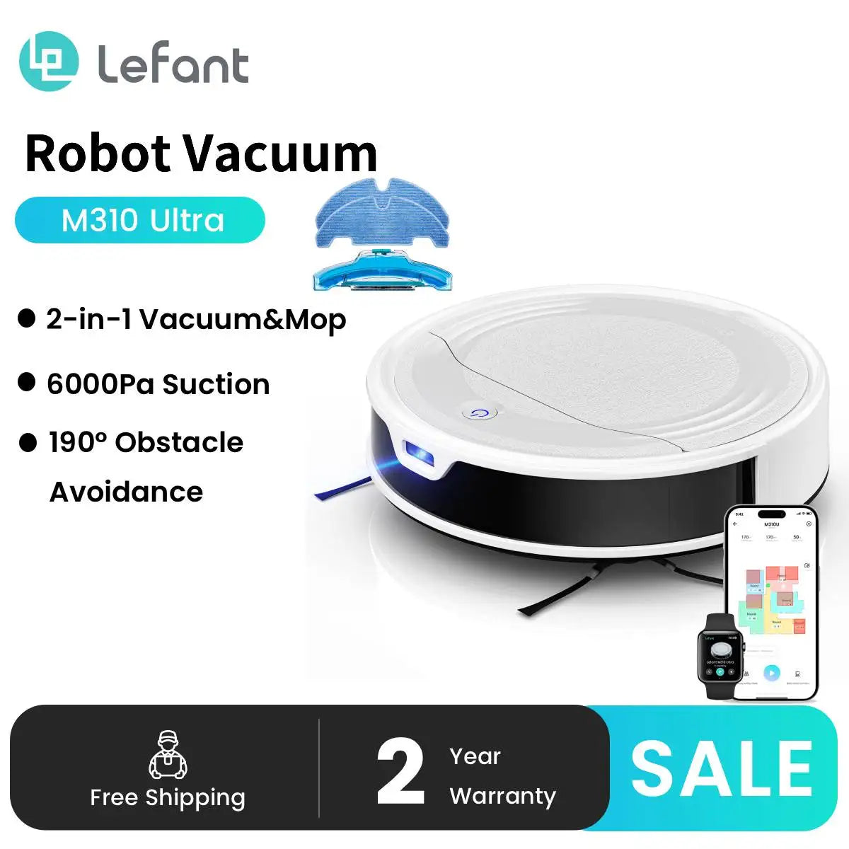 Lefant M310 Ultra Robotstofzuiger met Dweilfunctie