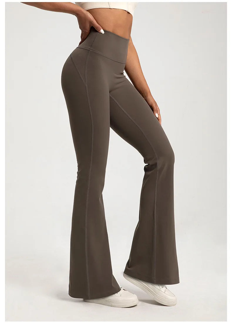 High waisted bell bottom yoga pants voor dames.