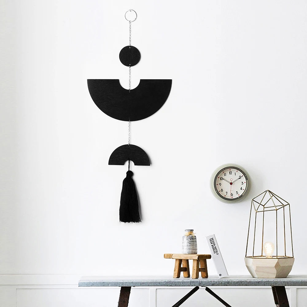 Boho houten wanddecoratie met macramé details