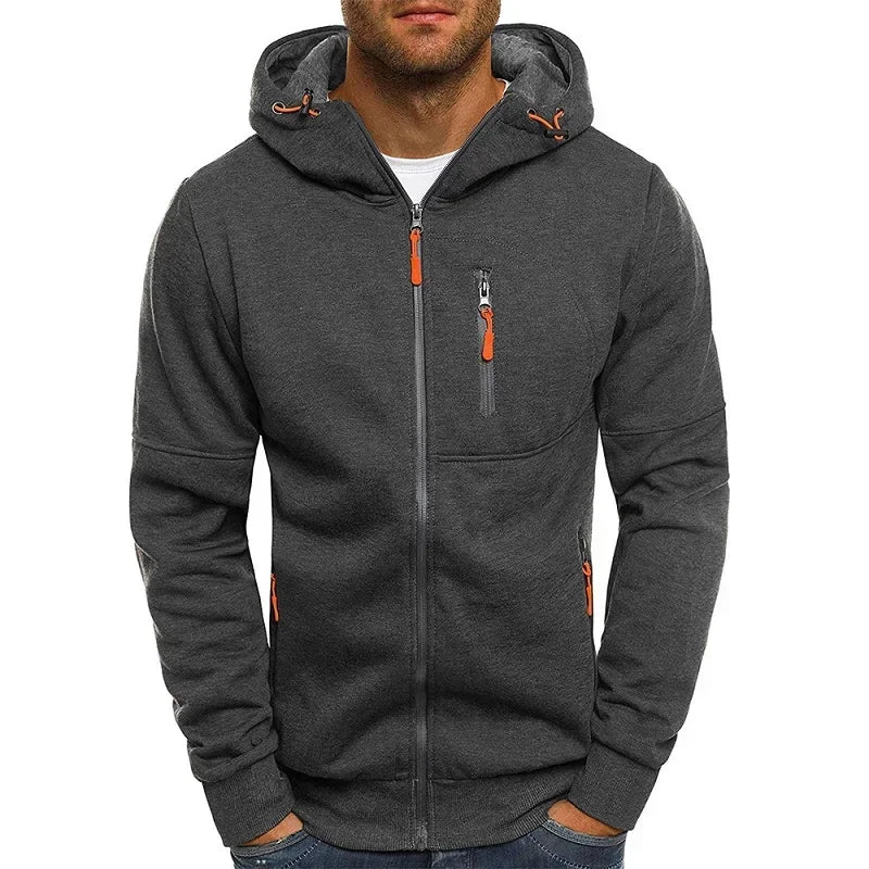 Slank capuchonvest met rits