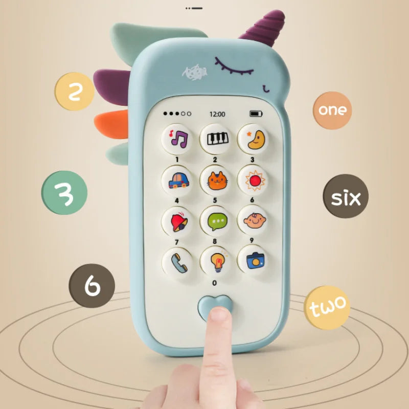 Speelgoedtelefoon met bijtring en geluid