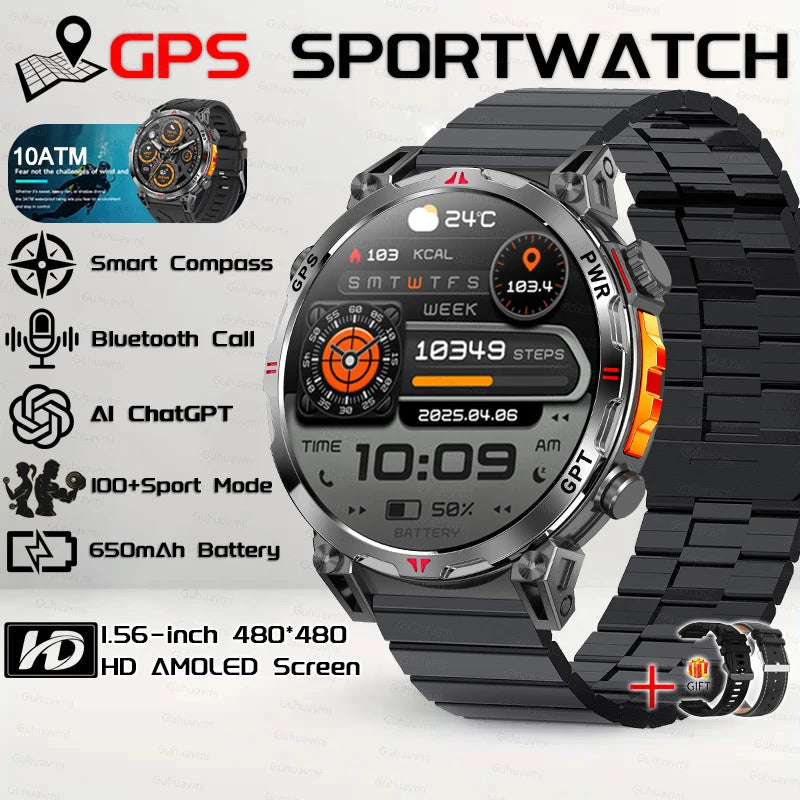 Outdoor GPS Sports Smartwatch voor heren
