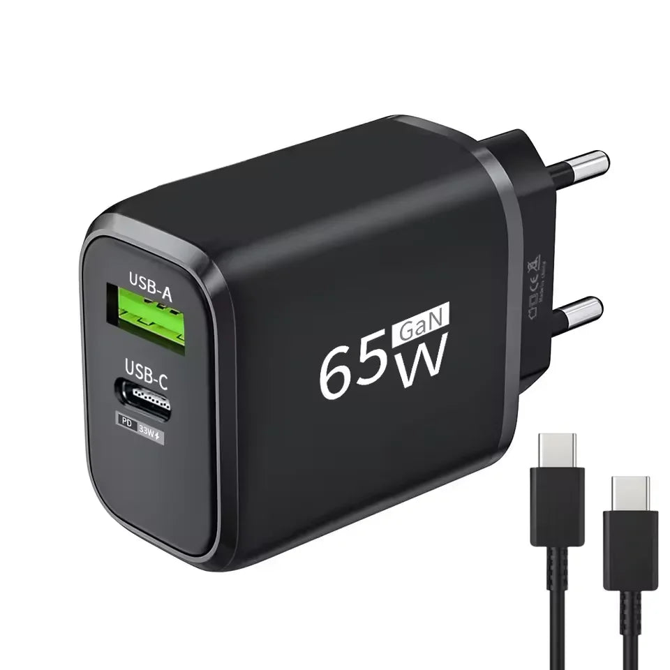 65W GaN USB-C snellader