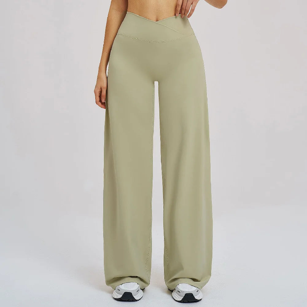 High-waist yoga flared pants