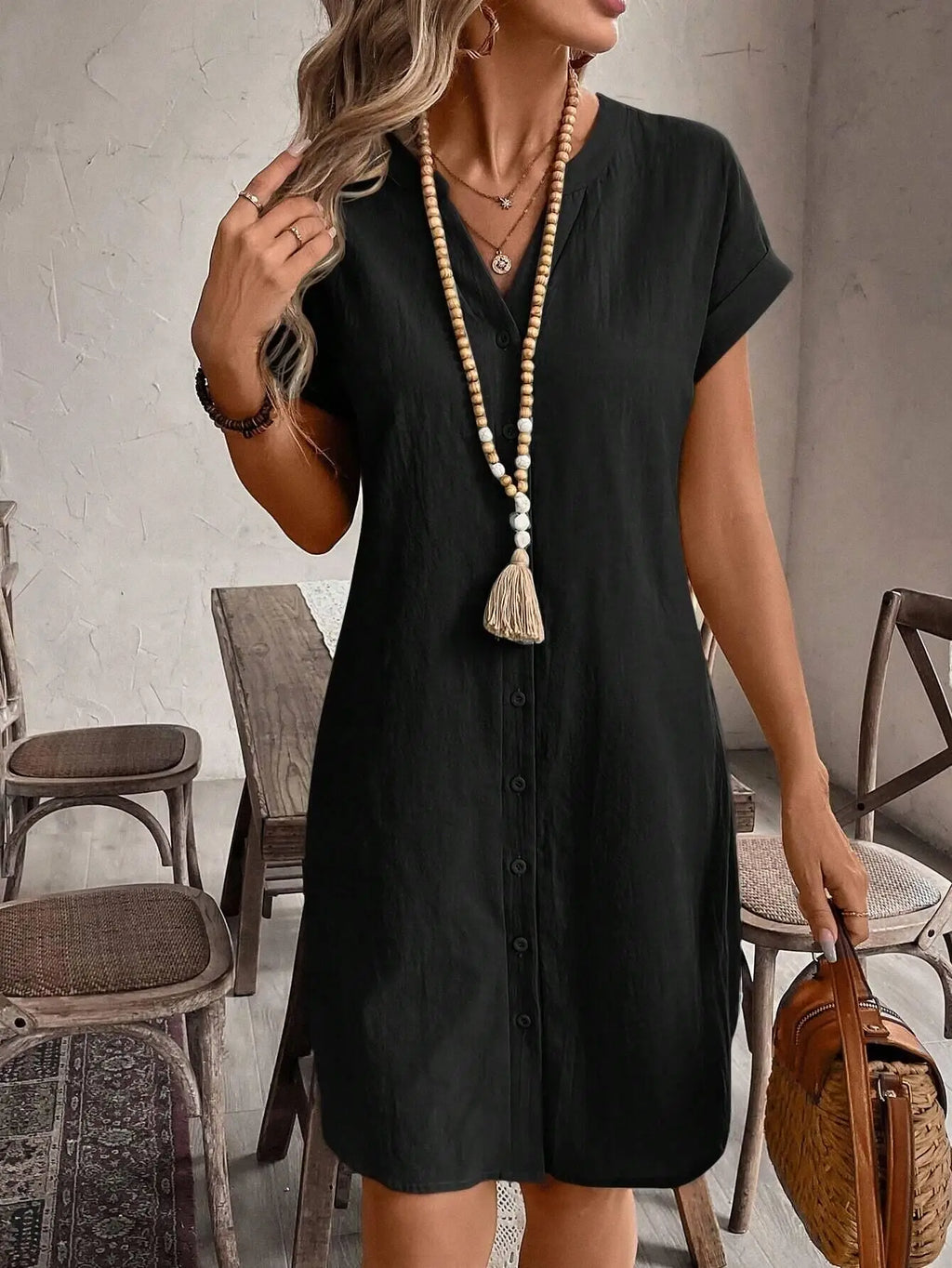 Zomerjurk met V-hals