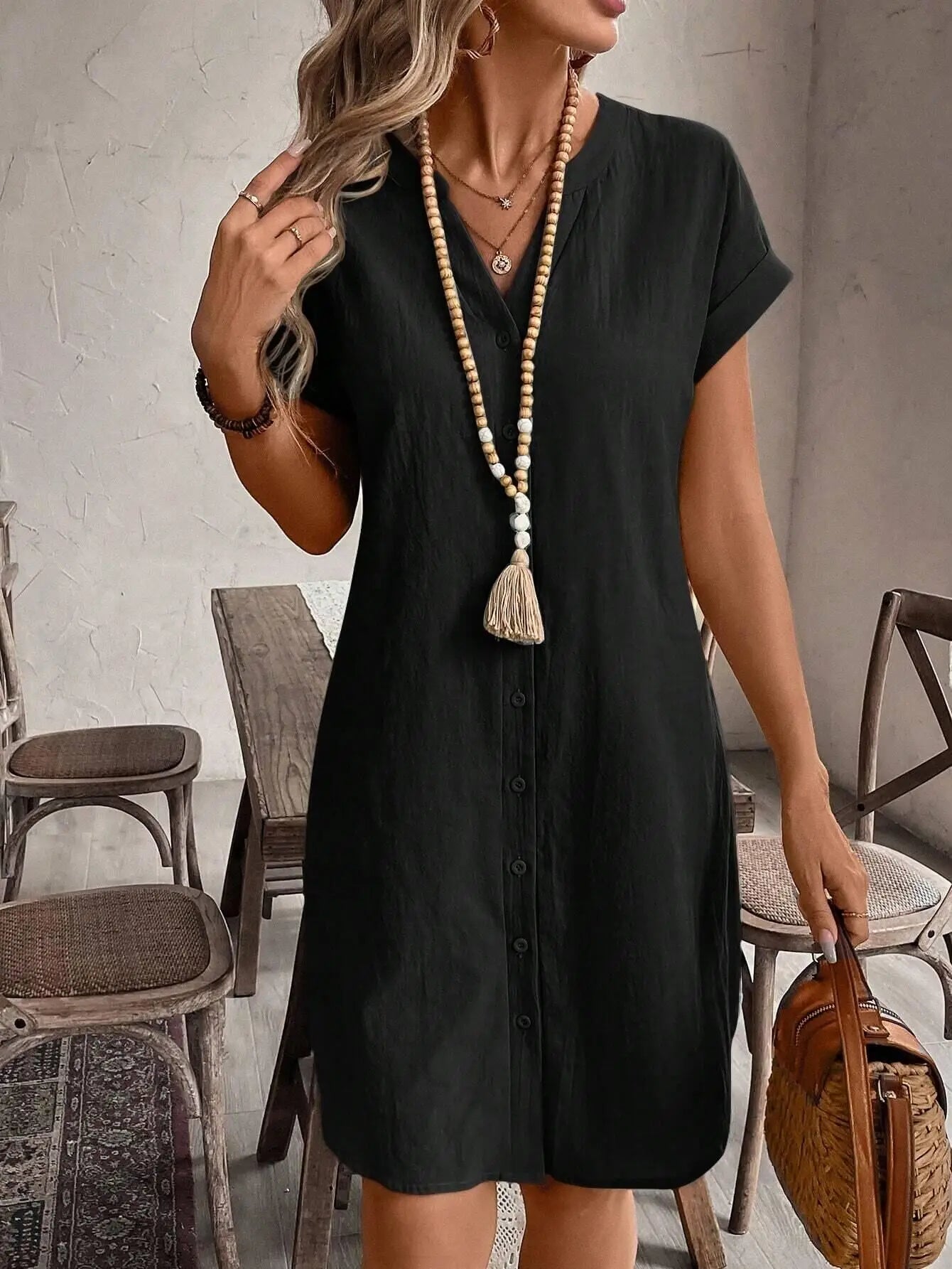 Zomerjurk met V-hals