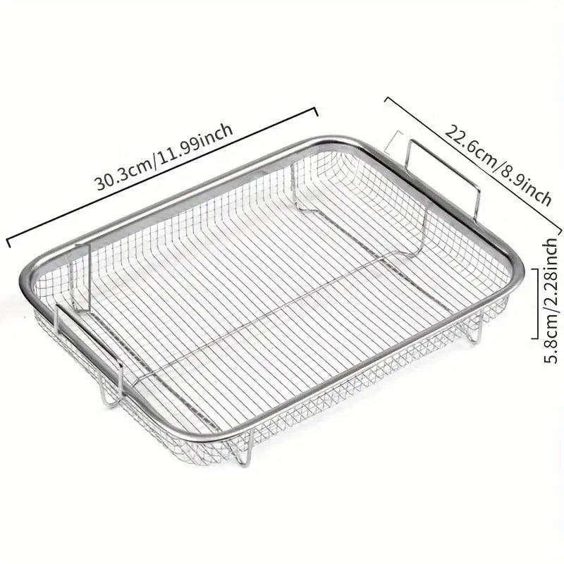 Roestvrijstalen olie opvangbak & grillrooster set