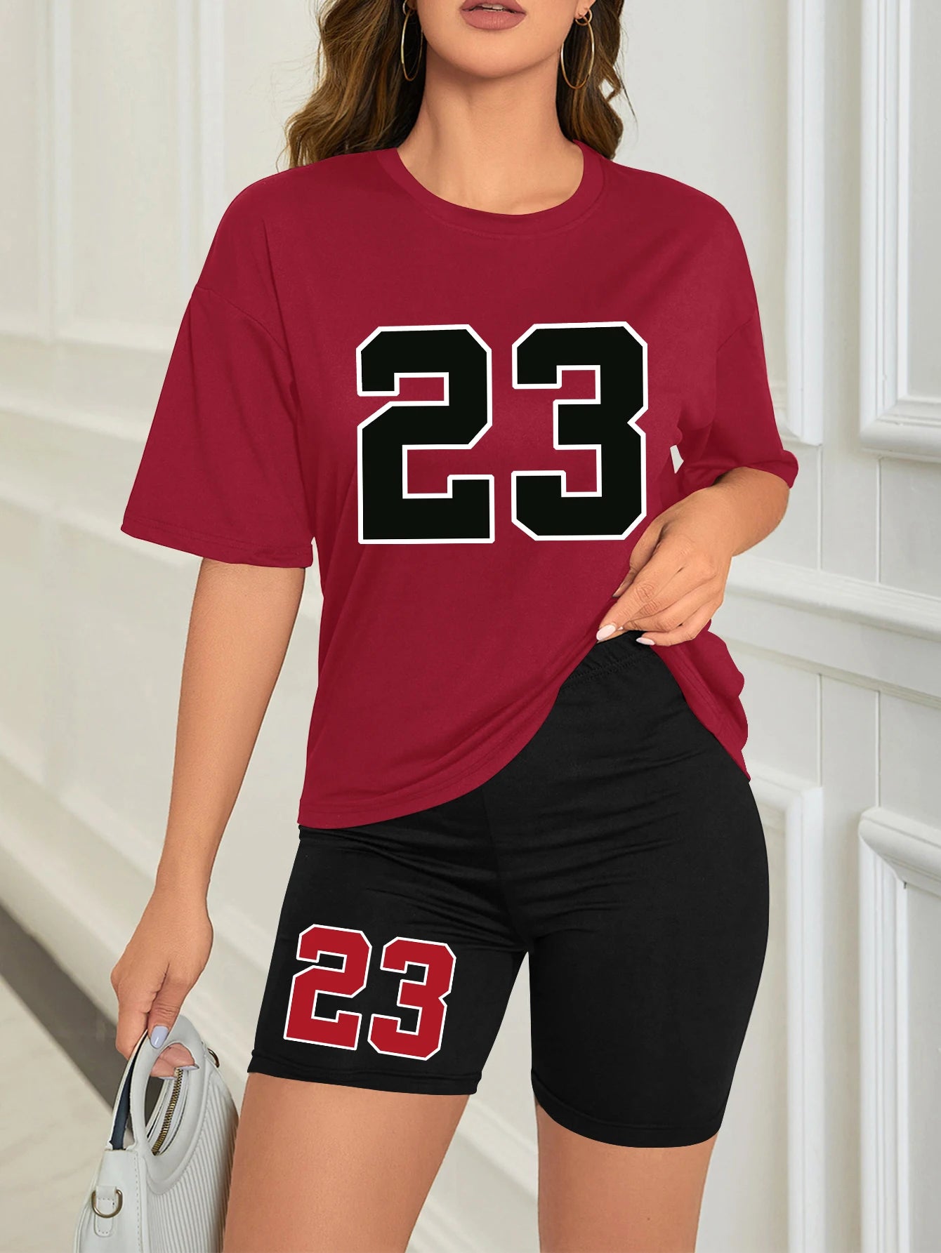 2-delige dames zomerset met Number 23-print