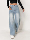 Lichtblauwe wide leg damesjeans