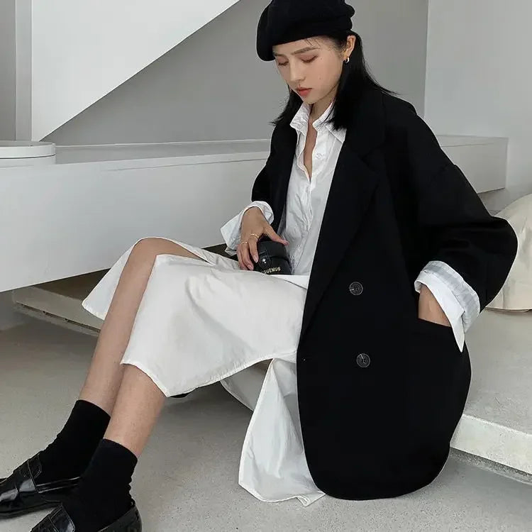 Losse blazer met dubbele rij knopen - afbeelding 19