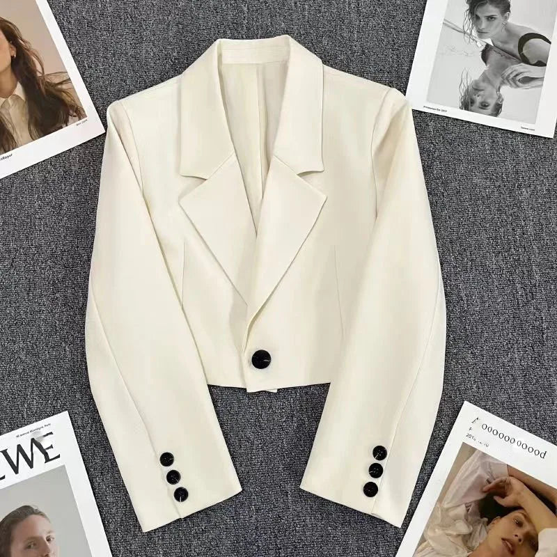 Korte blazer met reverskraag