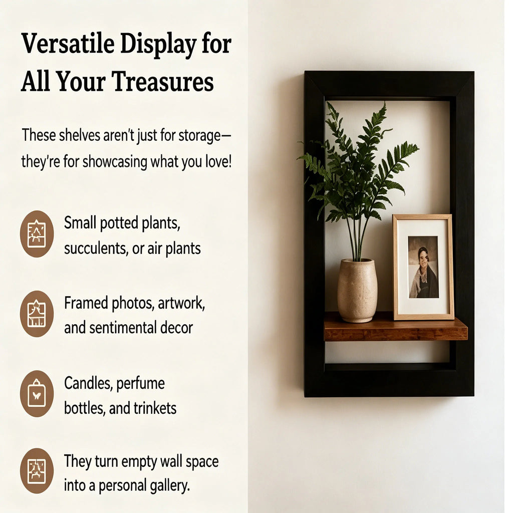 Vintage houten wandplankenset