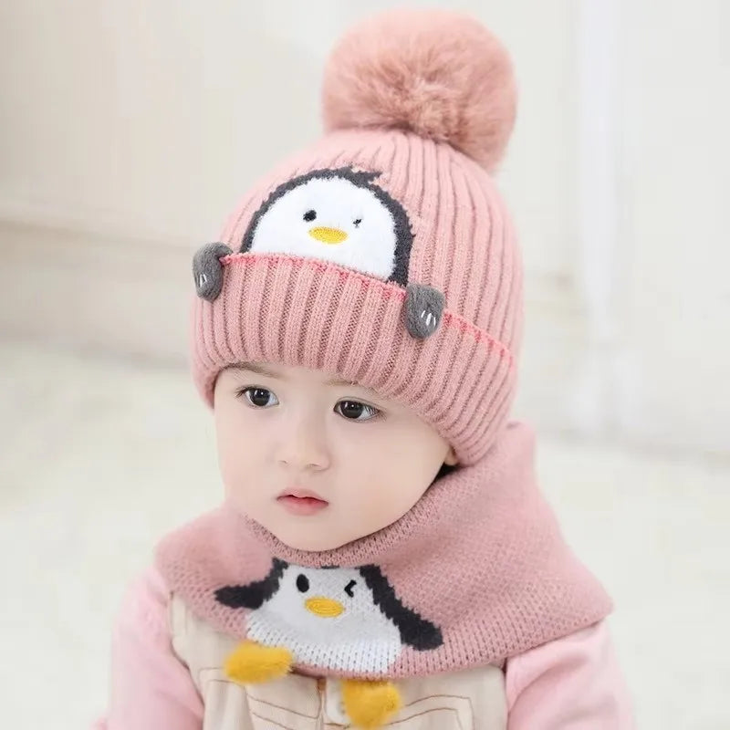 Kindermuts en sjaal met pinguïn - afbeelding 5