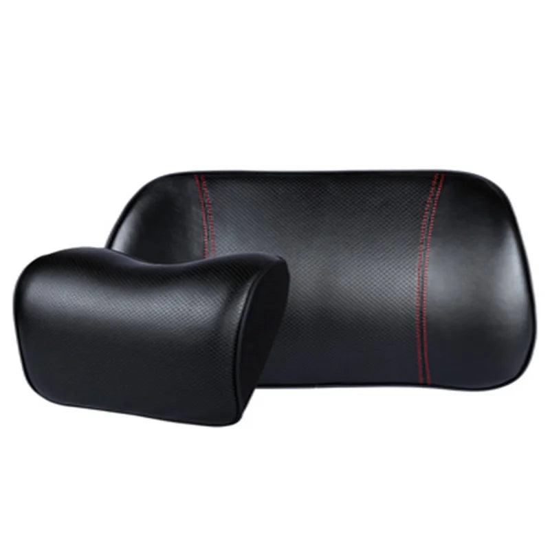 Leren nek- en rugkussenset voor in de auto