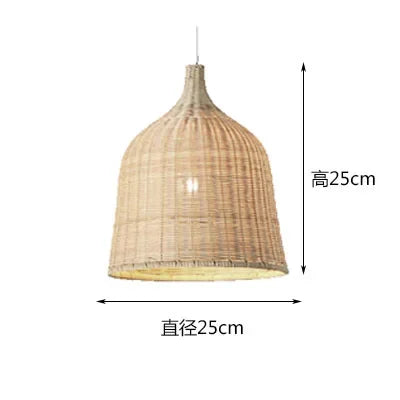 Handgeweven rotan LED hanglamp