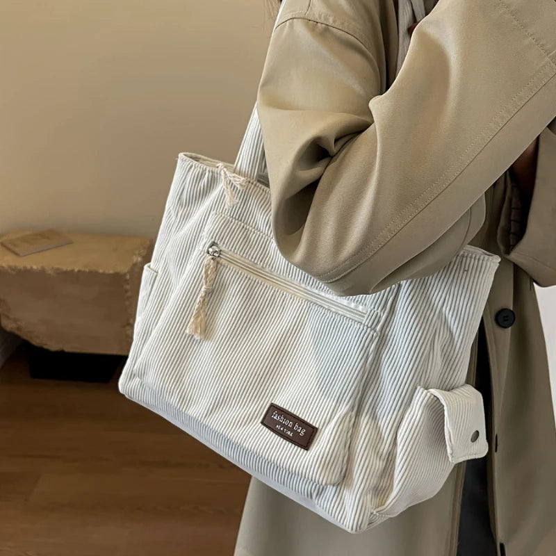 Ribfluwelen shopper - afbeelding 9