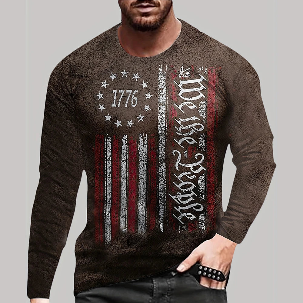 Vintage longsleeve met vlagprint - afbeelding 9