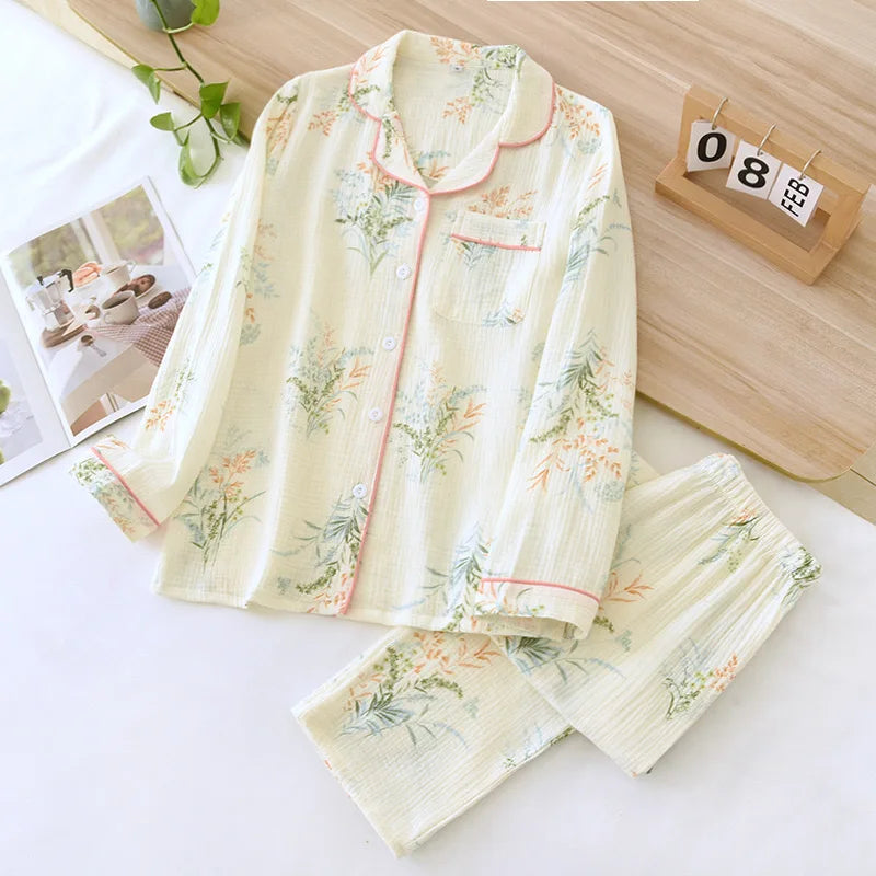 Katoenen pyjama met bloemenprint - afbeelding 30