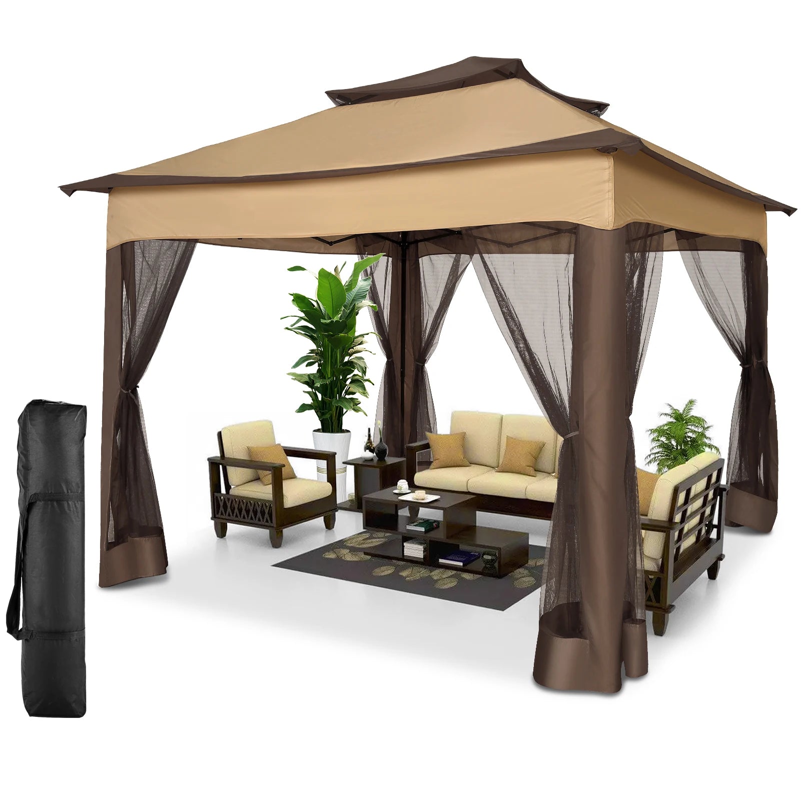 pop-up gazebo tent met muskietennetten