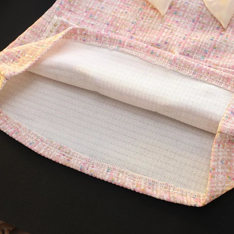 Tweed babyjurk met strik - afbeelding 7