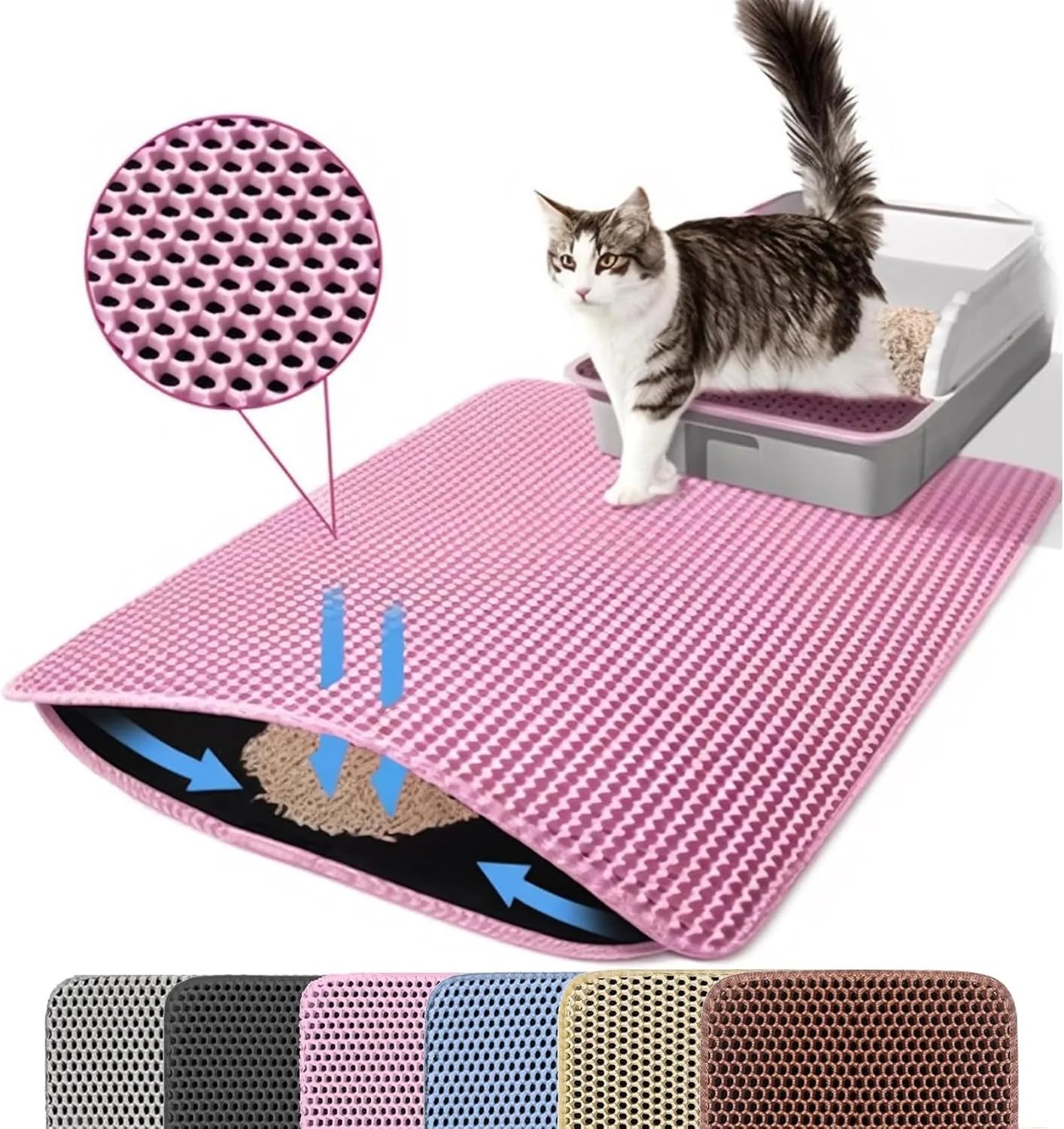 Dubbele kattenbakmat