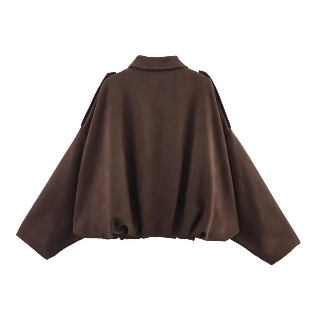 Suède-look jack met vleermuismouwen - afbeelding 10