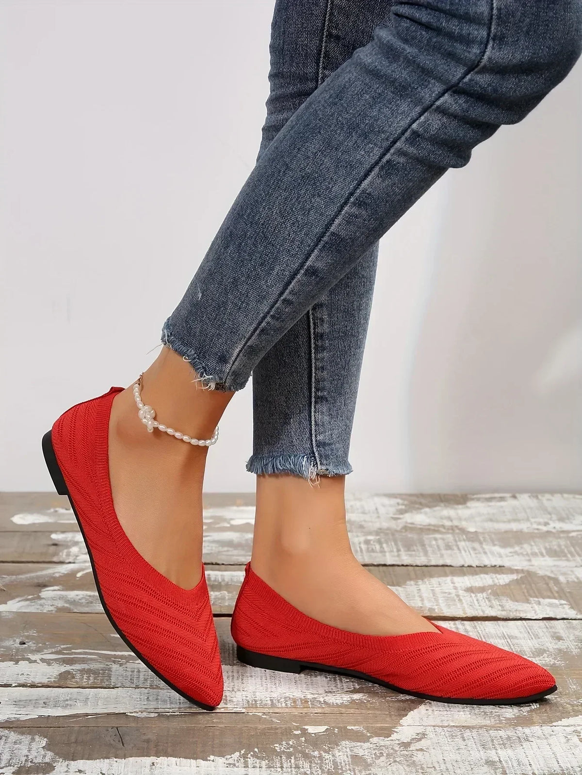 Gebreide spitse ballerina's - afbeelding 24